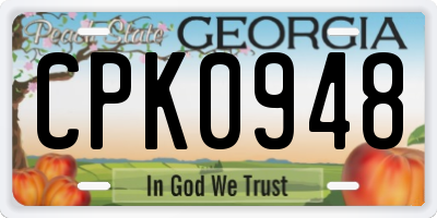 GA license plate CPK0948