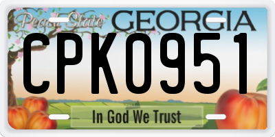 GA license plate CPK0951