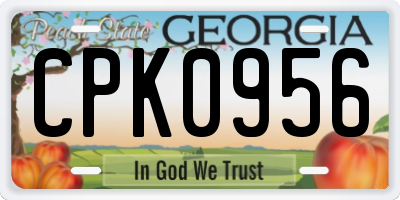 GA license plate CPK0956