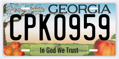 GA license plate CPK0959