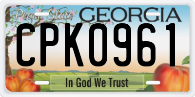 GA license plate CPK0961