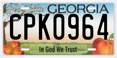 GA license plate CPK0964