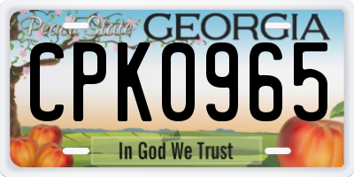 GA license plate CPK0965