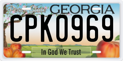 GA license plate CPK0969