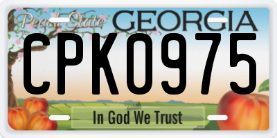 GA license plate CPK0975