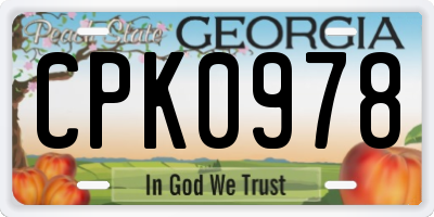 GA license plate CPK0978