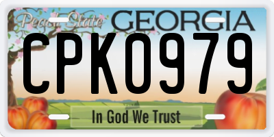 GA license plate CPK0979