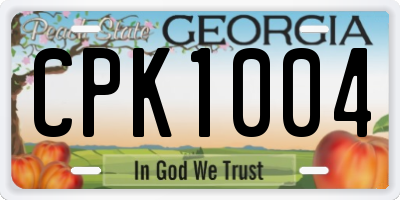 GA license plate CPK1004
