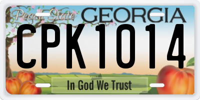 GA license plate CPK1014