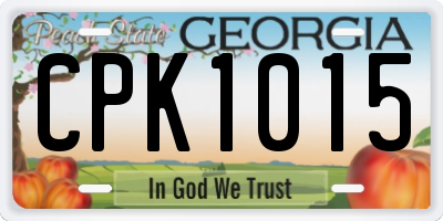GA license plate CPK1015