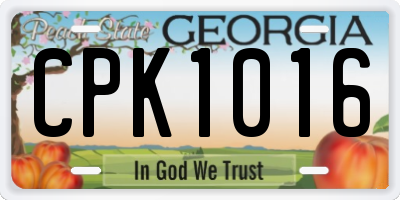 GA license plate CPK1016