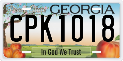 GA license plate CPK1018