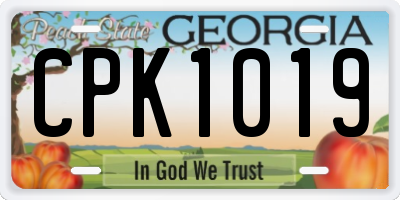 GA license plate CPK1019