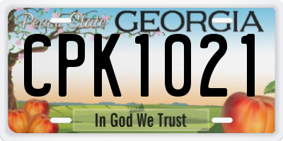 GA license plate CPK1021