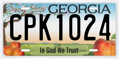 GA license plate CPK1024