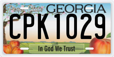 GA license plate CPK1029
