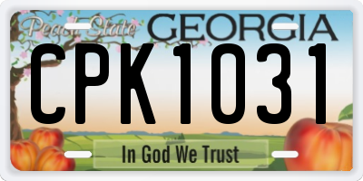 GA license plate CPK1031