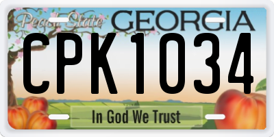 GA license plate CPK1034