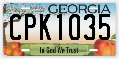 GA license plate CPK1035