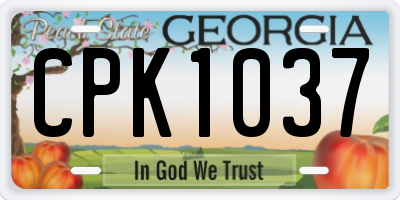 GA license plate CPK1037