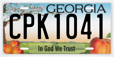 GA license plate CPK1041