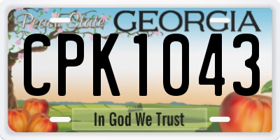 GA license plate CPK1043