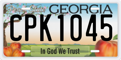 GA license plate CPK1045