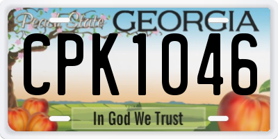 GA license plate CPK1046