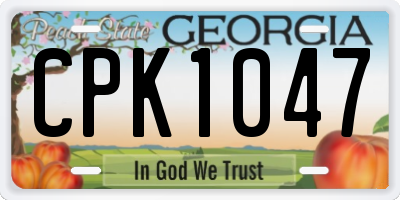 GA license plate CPK1047