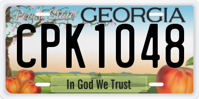 GA license plate CPK1048
