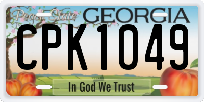 GA license plate CPK1049