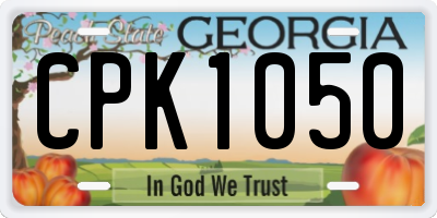 GA license plate CPK1050