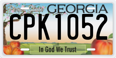 GA license plate CPK1052