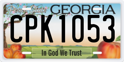 GA license plate CPK1053