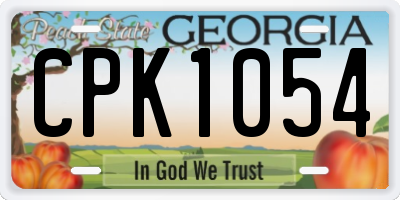 GA license plate CPK1054