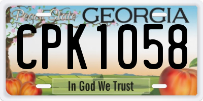 GA license plate CPK1058