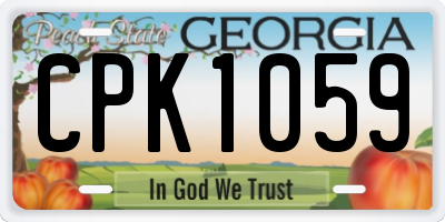 GA license plate CPK1059