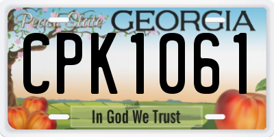 GA license plate CPK1061