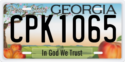 GA license plate CPK1065