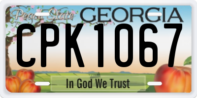 GA license plate CPK1067