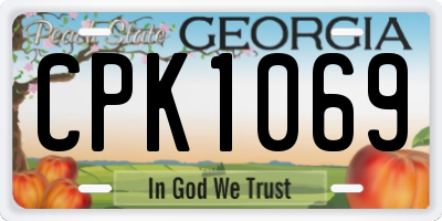 GA license plate CPK1069