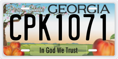 GA license plate CPK1071