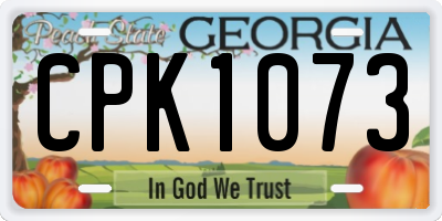 GA license plate CPK1073