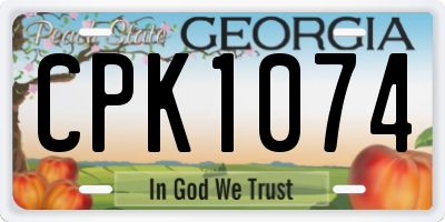 GA license plate CPK1074