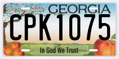 GA license plate CPK1075