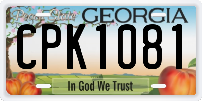 GA license plate CPK1081