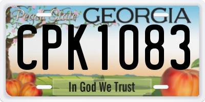 GA license plate CPK1083