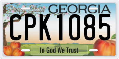 GA license plate CPK1085