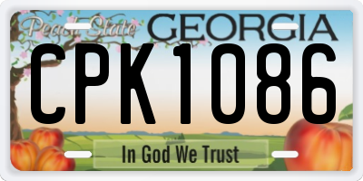 GA license plate CPK1086