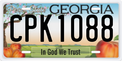 GA license plate CPK1088